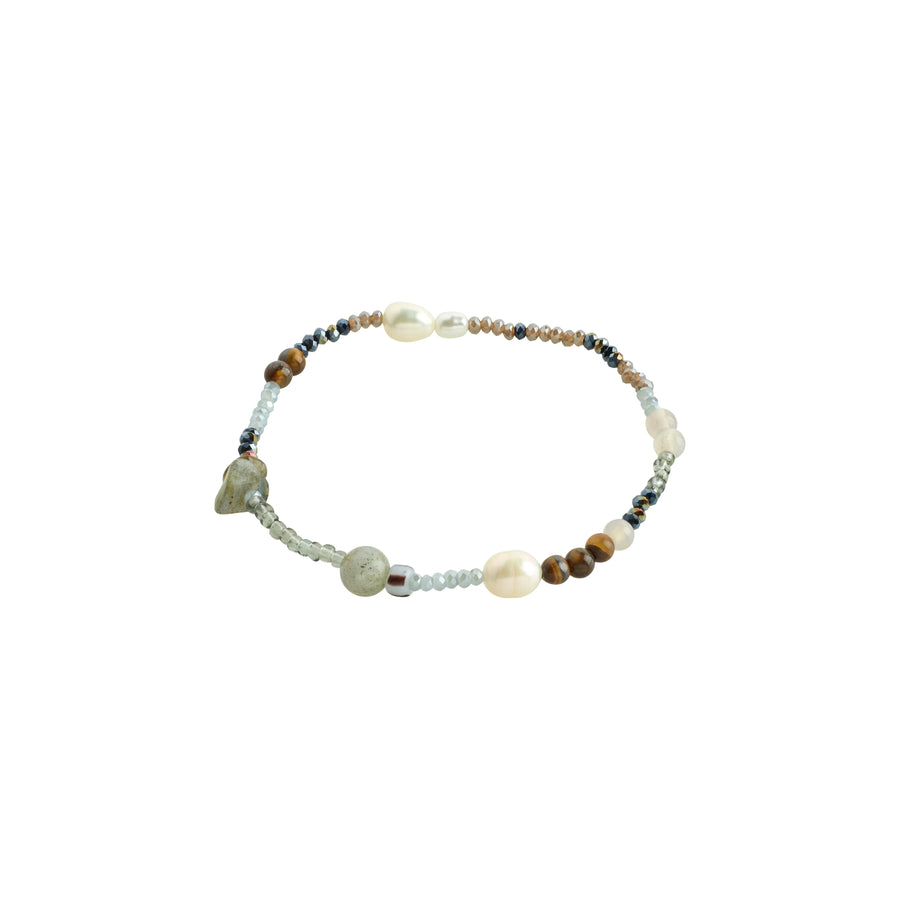 Bracelet de perle travaillé gris INDIANA - Pilgrim