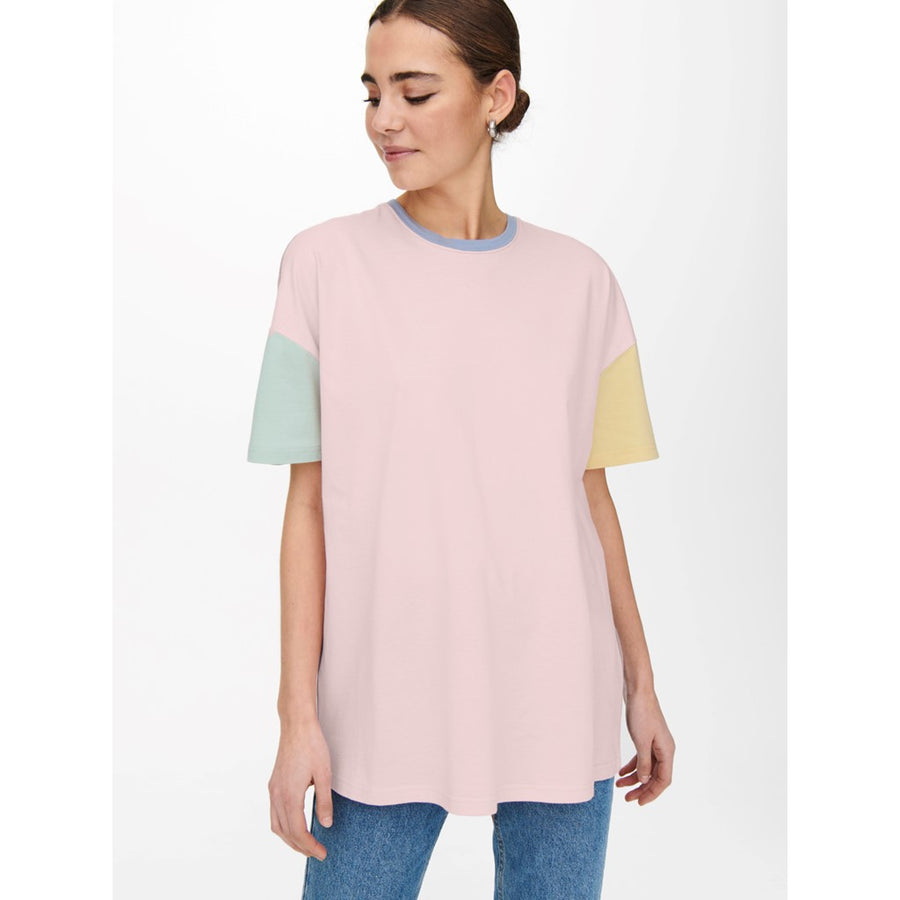 t-shirt long oversize- perfect pink, ONLY